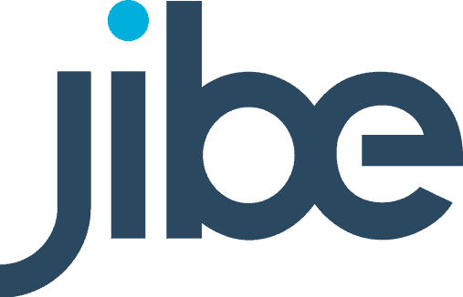 The jibee logo on a green background.